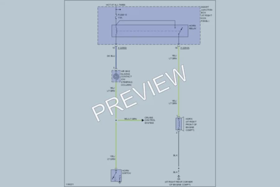 2004 Mazda B3000 Horn wiring diagram preview
