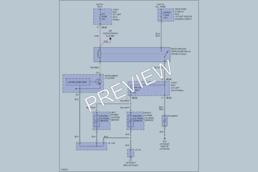 2004 Mazda MPV Defoggers wiring diagram preview