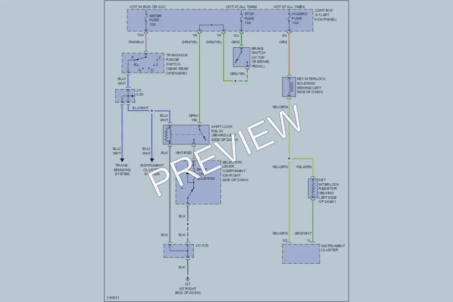 2004 Mazda MPV Shift Interlock wiring diagram preview