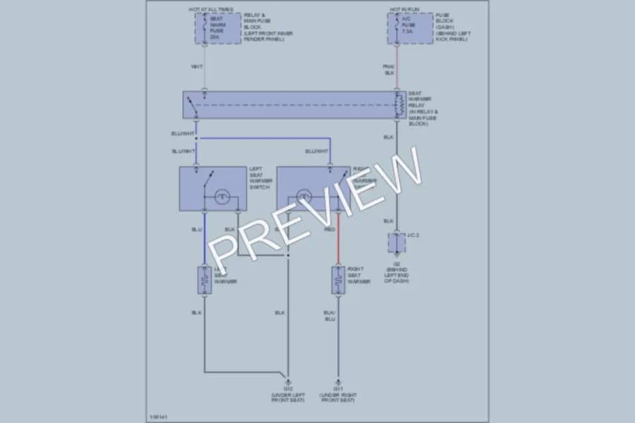 2004 Mazda RX8 Power Seats wiring diagram preview