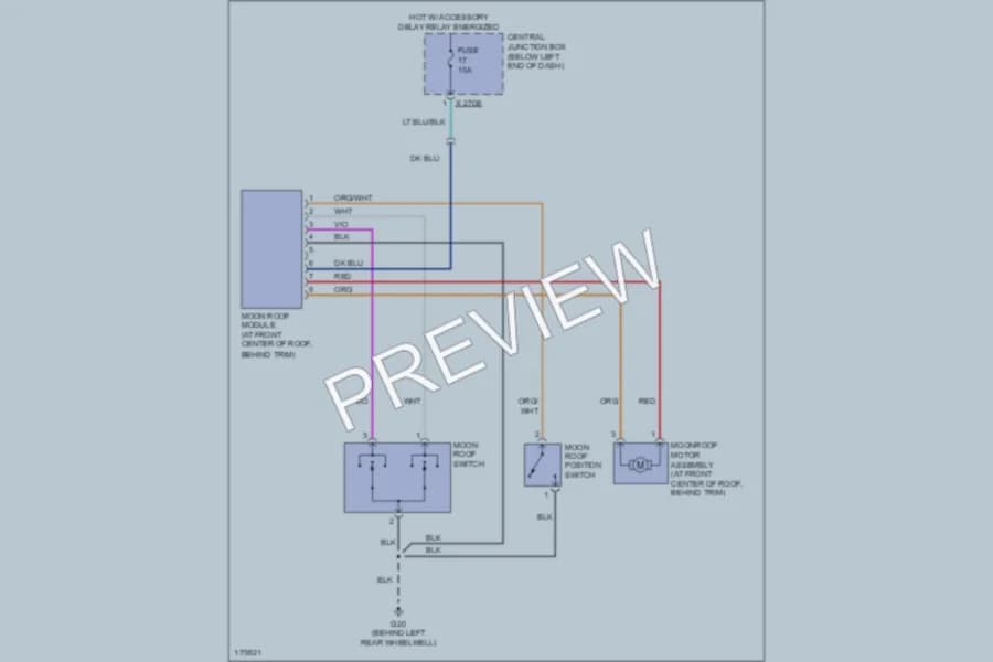 2004 Mazda Tribute Power Top Sunroof wiring diagram preview