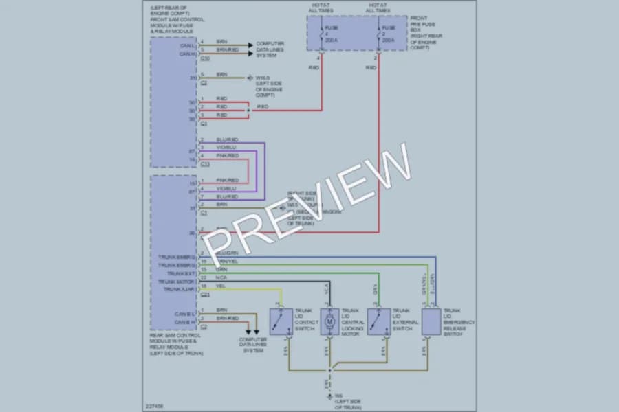 2004 MercedesBenz C240 Trunk Tailgate Fuel Door wiring diagram preview