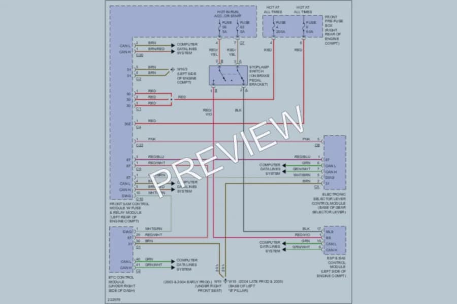 2004 MercedesBenz C320 Shift Interlock wiring diagram preview