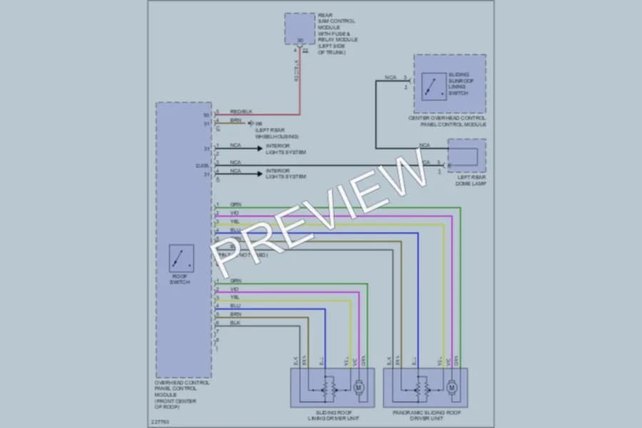 2004 MercedesBenz E320 Power Top Sunroof wiring diagram preview