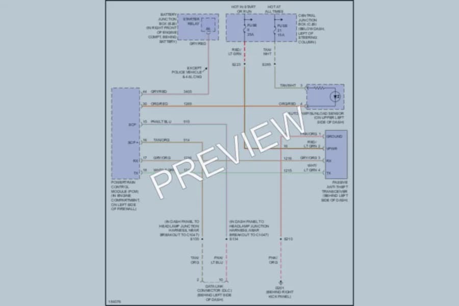 2004 Mercury GrandMarquis Anti Theft wiring diagram preview