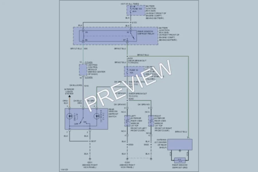 2004 Mercury GrandMarquis Defoggers wiring diagram preview