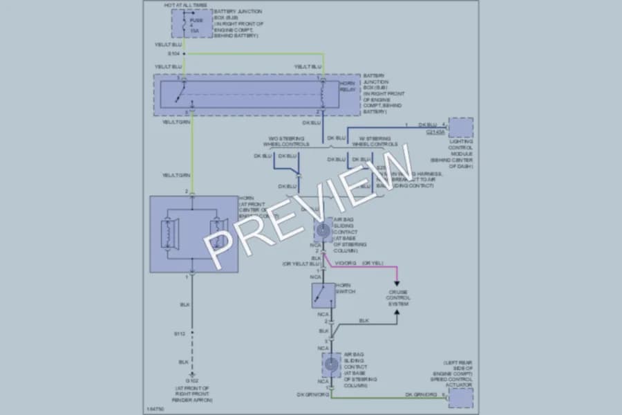 2004 Mercury GrandMarquis Horn wiring diagram preview