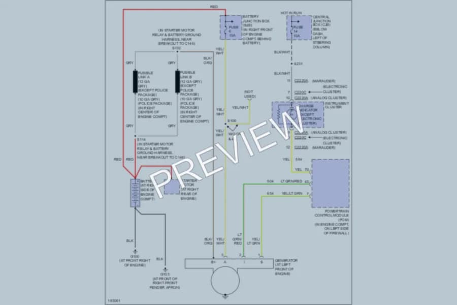 2004 Mercury GrandMarquis Starting Charging wiring diagram preview