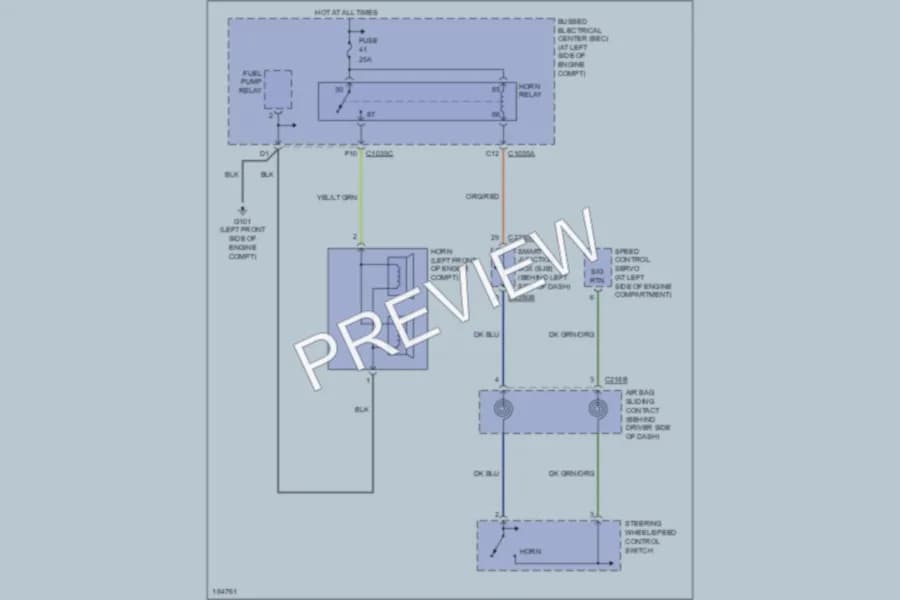 2004 Mercury Monterey Horn wiring diagram preview