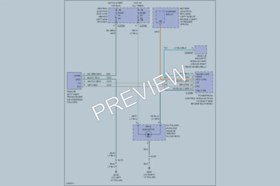 2004 Mercury Mountaineer Anti Theft wiring diagram preview