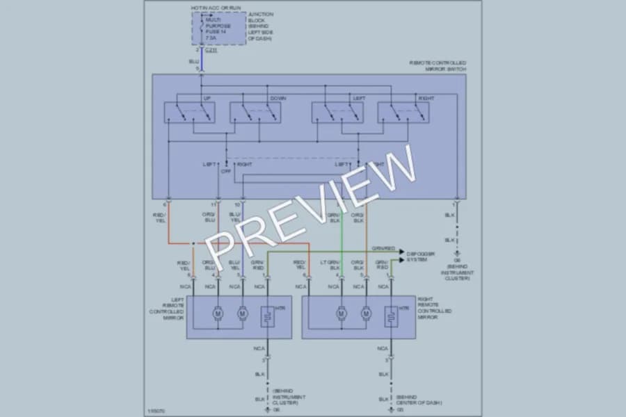 2004 Mitsubishi Galant Power Mirrors wiring diagram preview