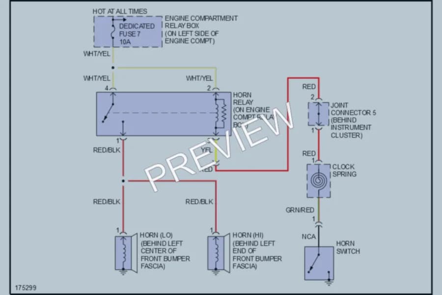 2004 Mitsubishi Lancer Horn wiring diagram preview