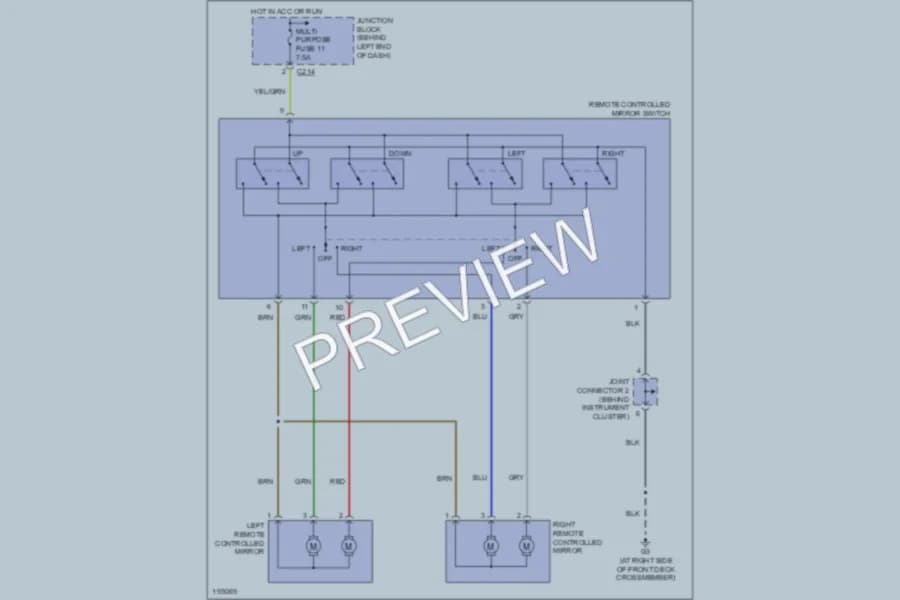 2004 Mitsubishi LancerEvolution Power Mirrors wiring diagram preview