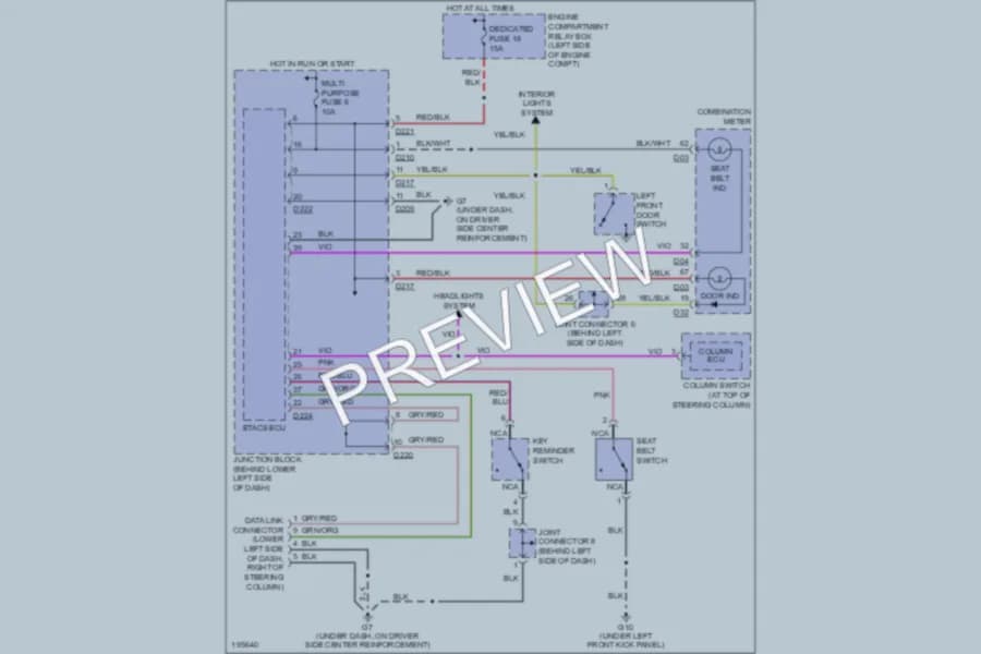 2004 Mitsubishi Montero Warning Systems wiring diagram preview