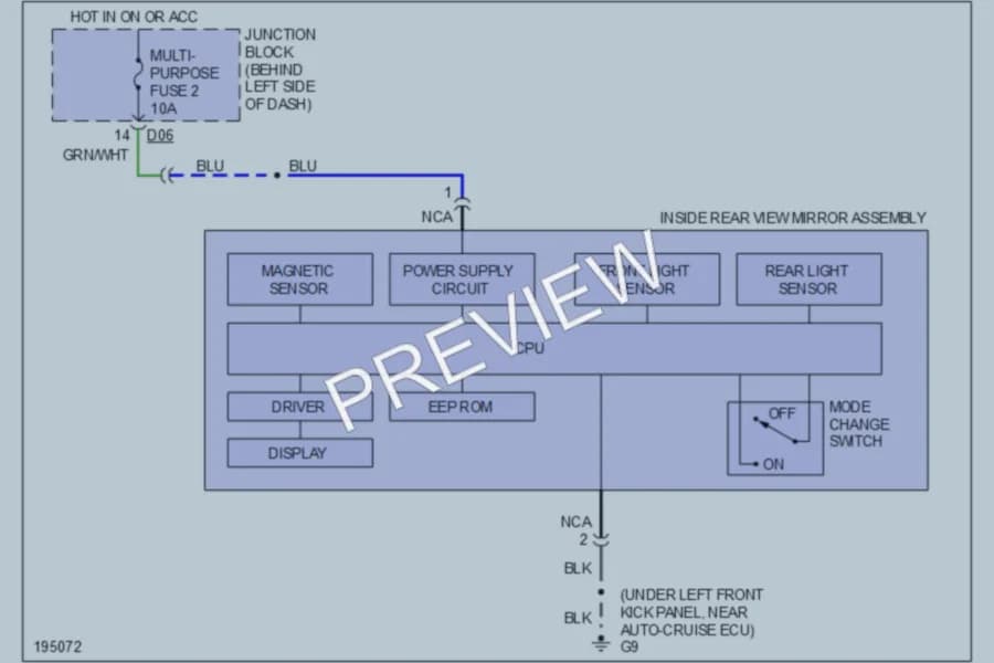 2004 Mitsubishi MonteroSport Power Mirrors wiring diagram preview