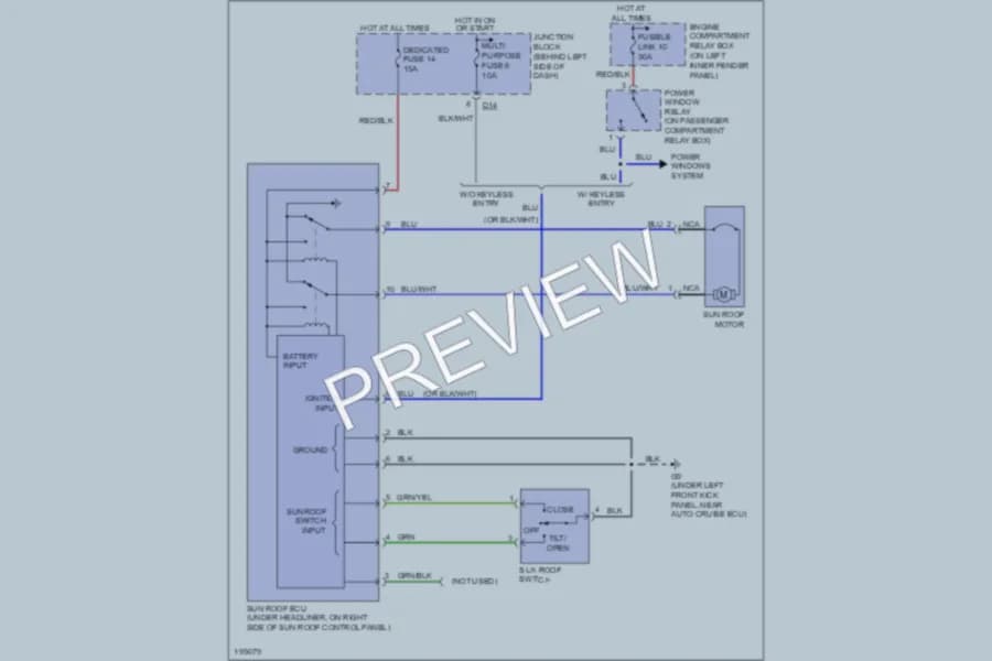 2004 Mitsubishi MonteroSport Power Top Sunroof wiring diagram preview