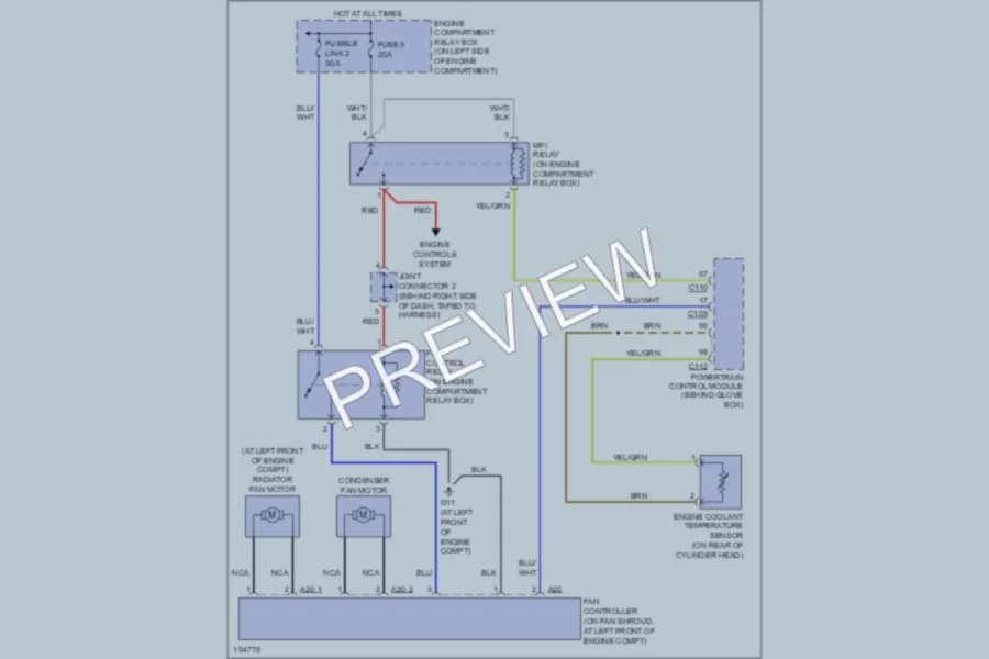 2004 Mitsubishi Outlander Cooling Fan wiring diagram preview