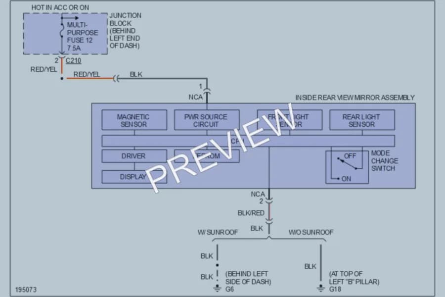 2004 Mitsubishi Outlander Power Mirrors wiring diagram preview