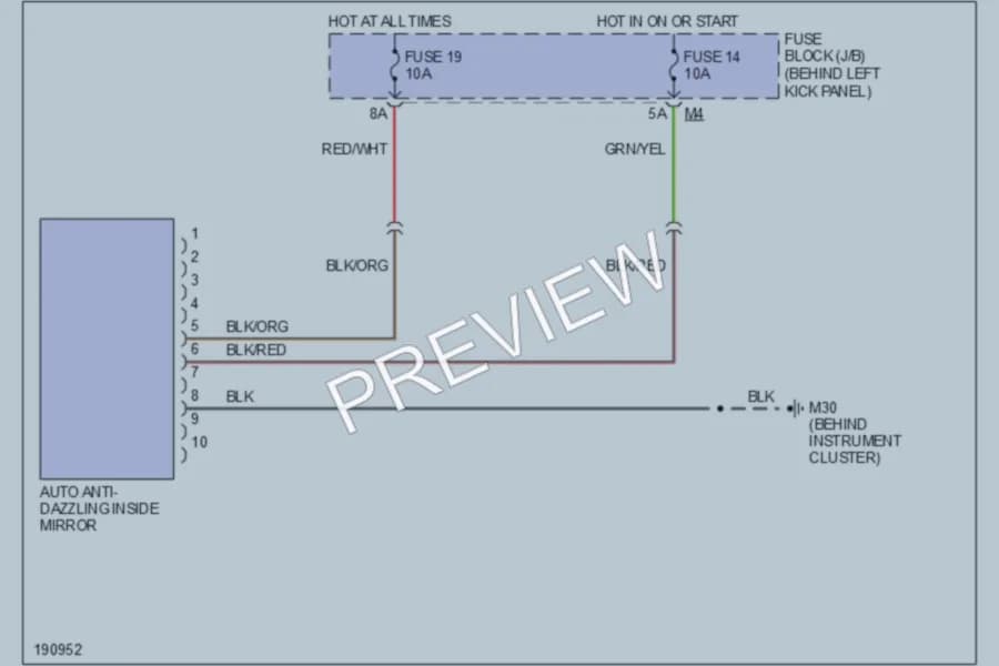 2004 Nissan 350Z Power Mirrors wiring diagram preview