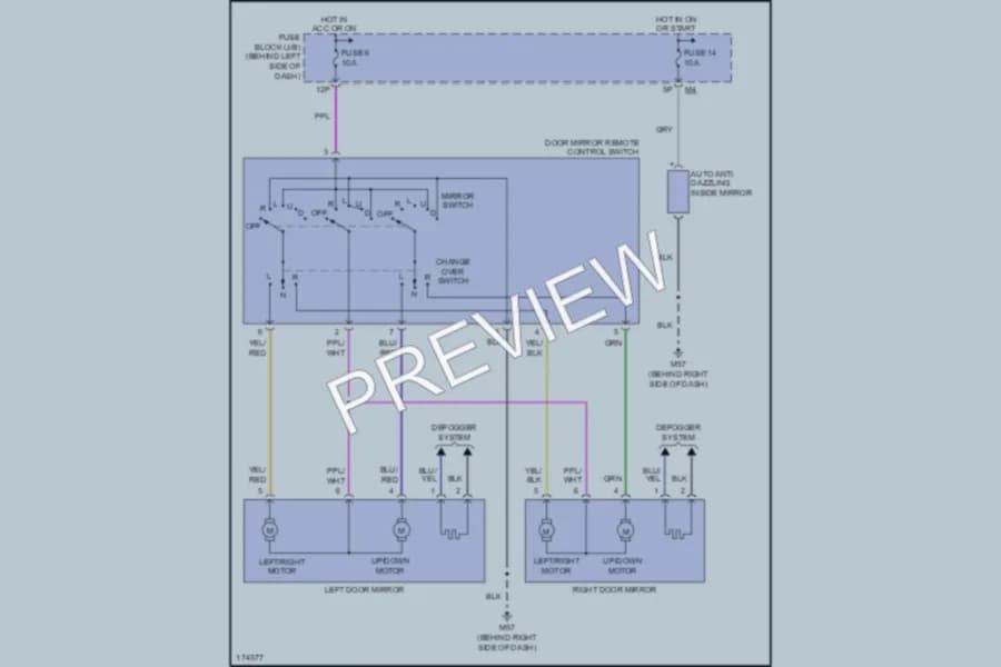 2004 Nissan Altima Power Mirrors wiring diagram preview