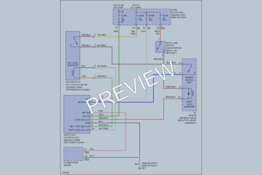 2004 Nissan Altima Shift Interlock wiring diagram preview
