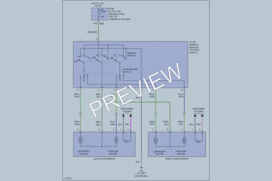 2004 Nissan Pathfinder Power Mirrors wiring diagram preview