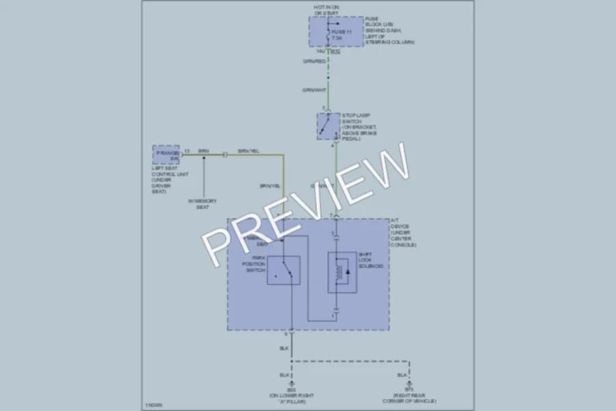 2004 Nissan Pathfinder Shift Interlock wiring diagram preview