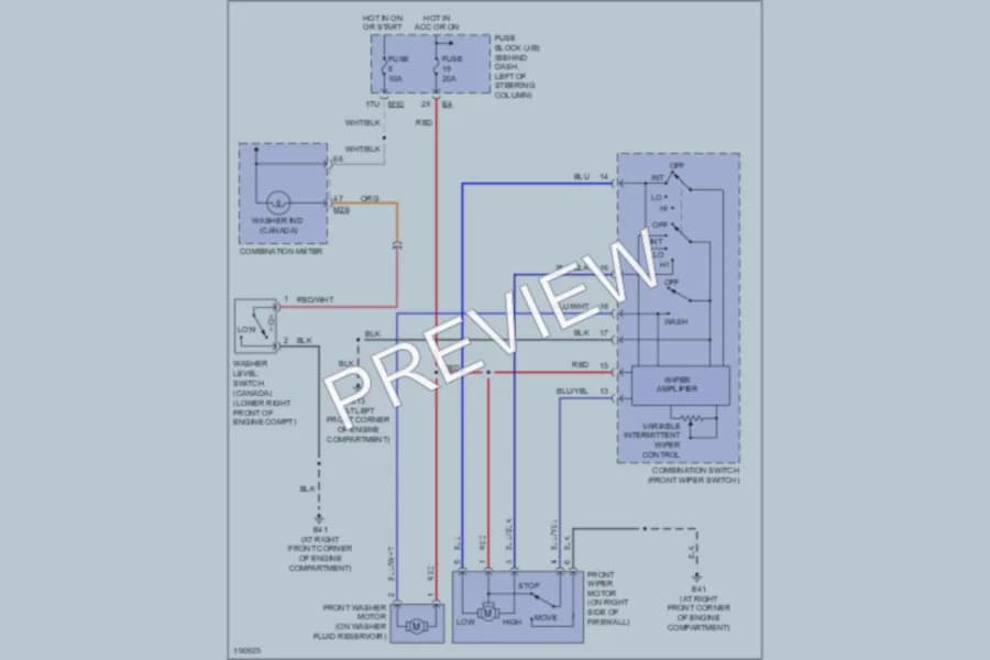 2004 Nissan Pathfinder Wiper Washer wiring diagram preview
