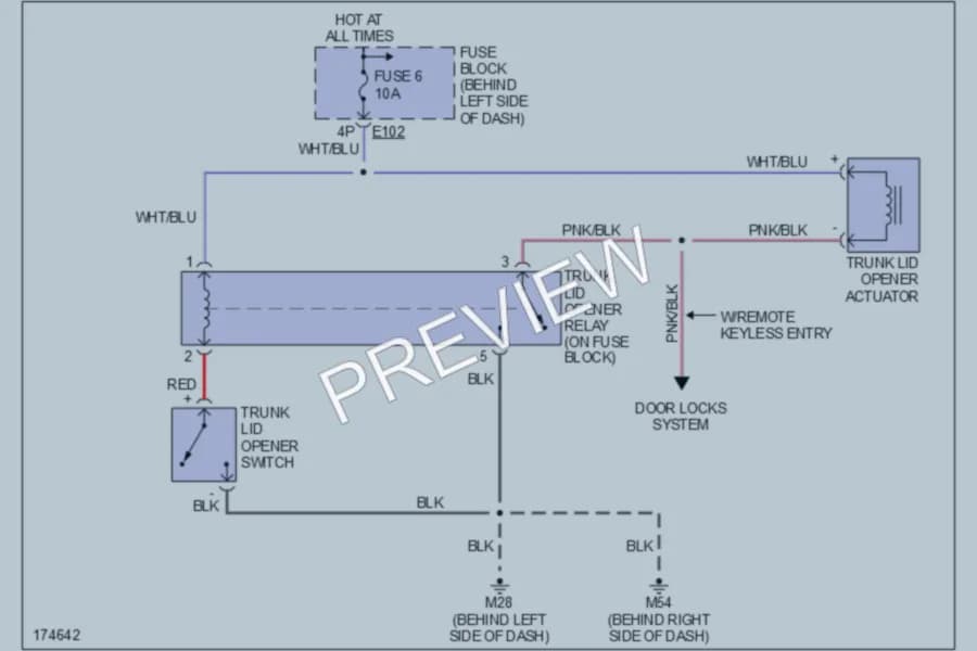 2004 Nissan Sentra Trunk Tailgate Fuel Door wiring diagram preview