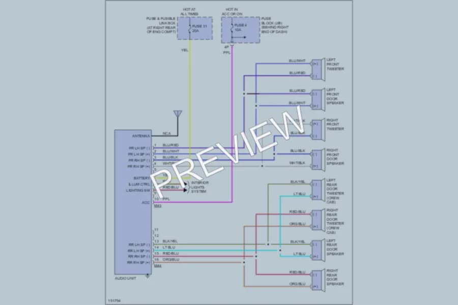 2004 Nissan Titan Radio wiring diagram preview