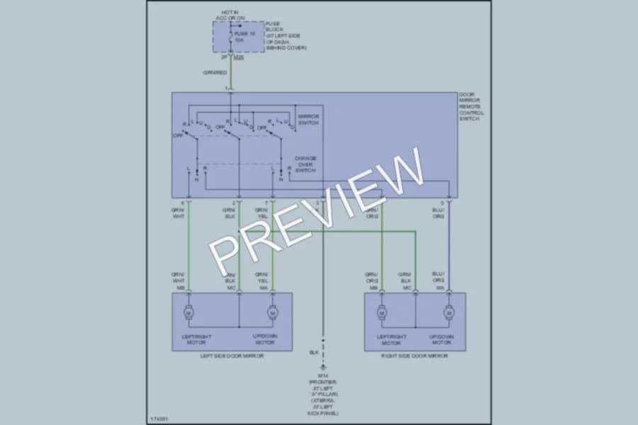 2004 Nissan Xterra Power Mirrors wiring diagram preview