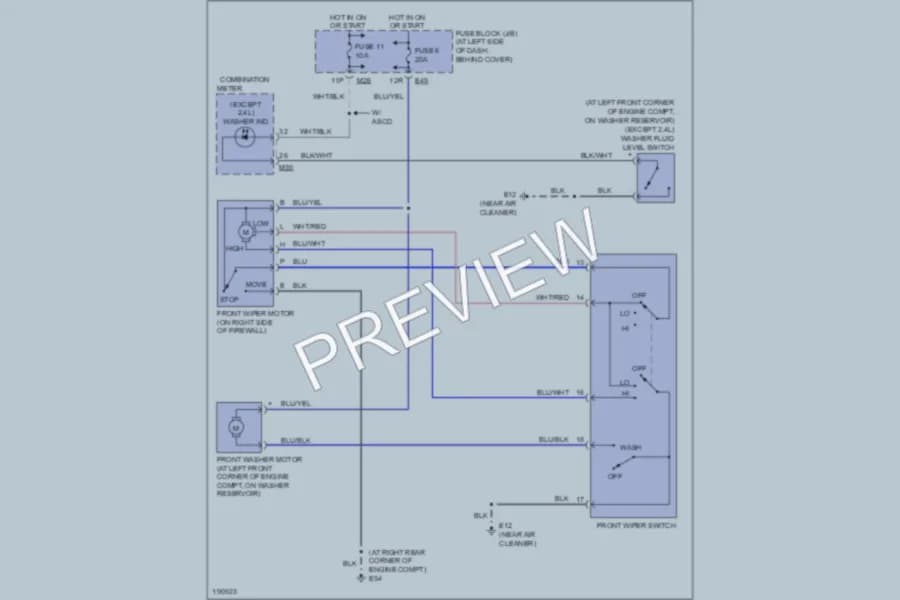 2004 Nissan Xterra Wiper Washer wiring diagram preview