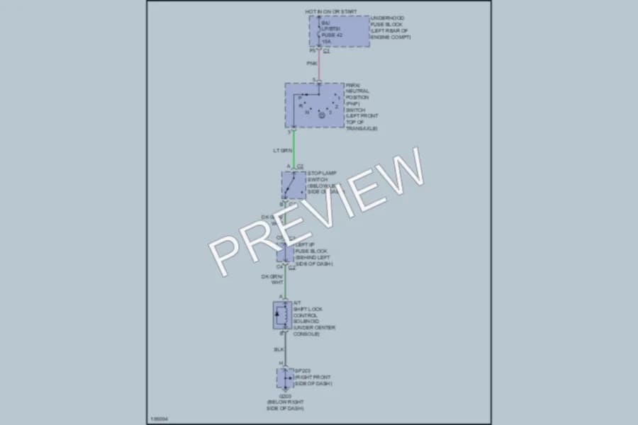 2004 Oldsmobile Alero Shift Interlock wiring diagram preview