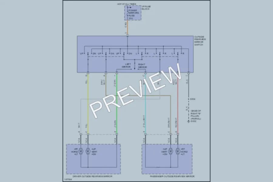 2004 Oldsmobile Silhouette Power Mirrors wiring diagram preview
