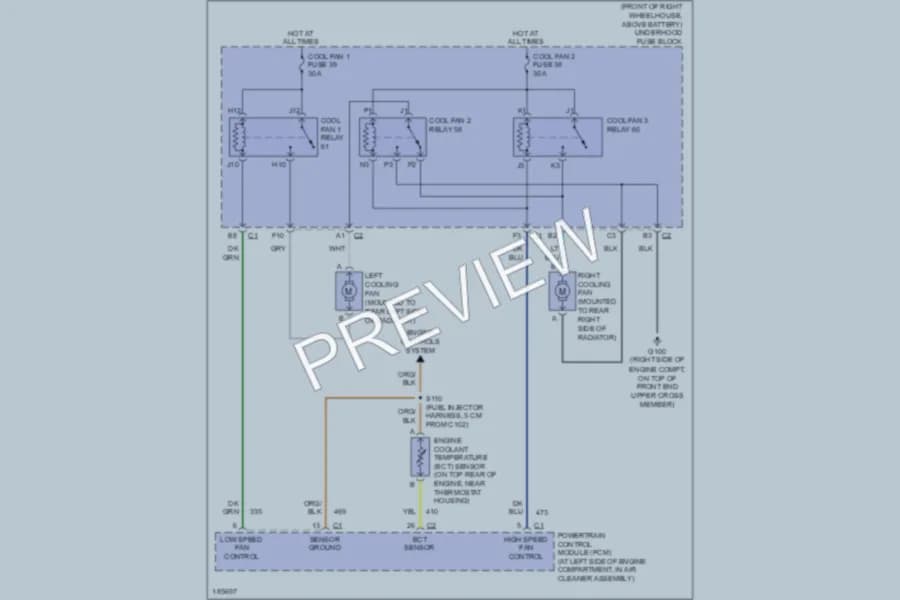 2004 Pontiac Aztek Cooling Fan wiring diagram preview
