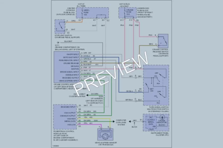 2004 Pontiac Aztek Cruise Control wiring diagram preview