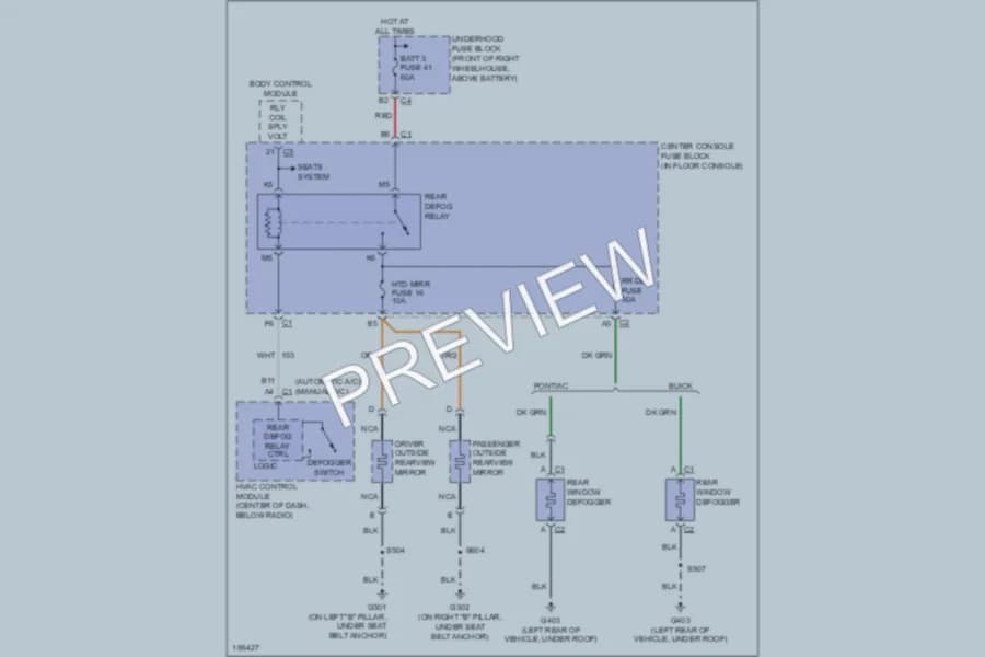 2004 Pontiac Aztek Defoggers wiring diagram preview