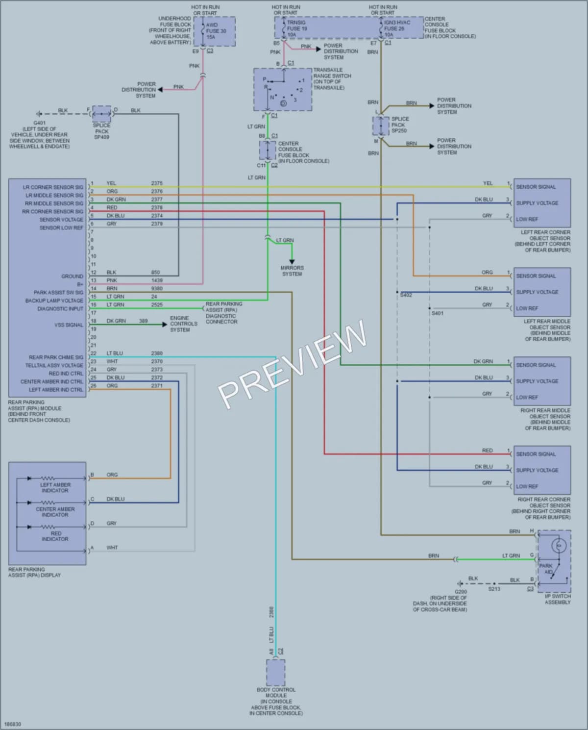 2004 Pontiac Aztek Navigation wiring diagram preview