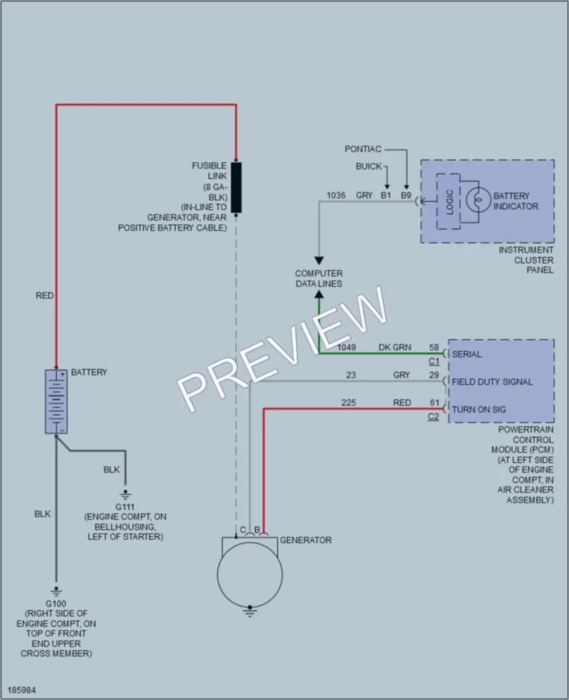 2004 Pontiac Aztek Starting Charging wiring diagram preview