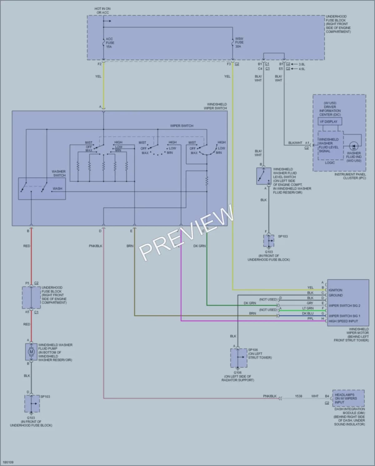 2004 Pontiac Bonneville Wiper Washer wiring diagram preview