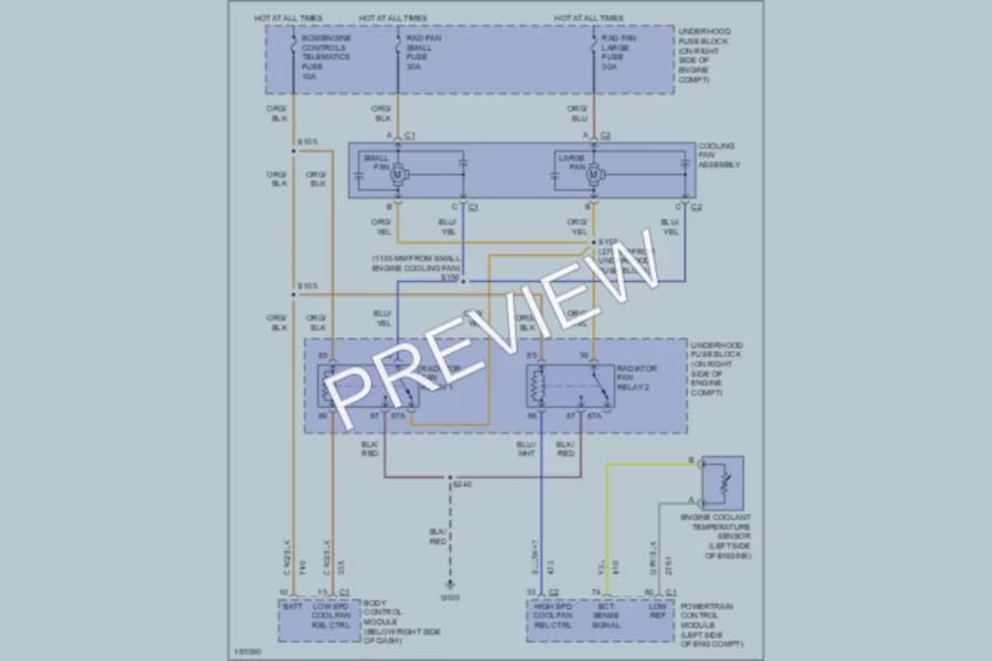2004 Pontiac GTO Cooling Fan wiring diagram preview