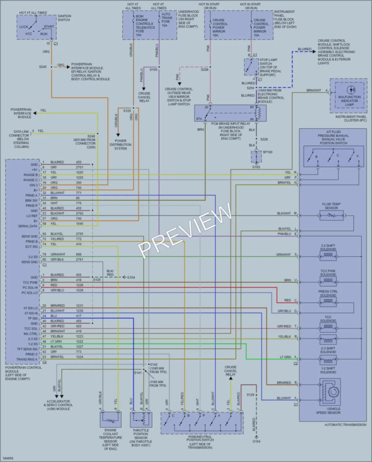 2004 Pontiac GTO Transmission wiring diagram preview
