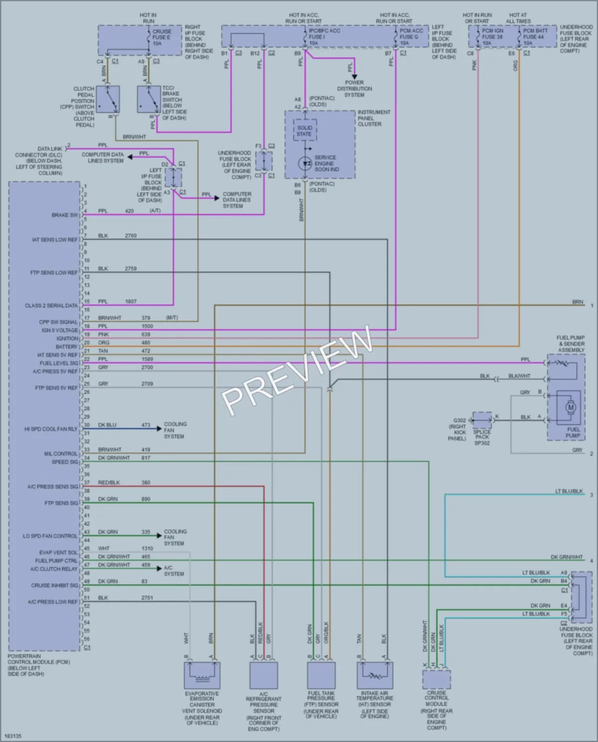 2004 Pontiac GrandAm Engine Performance wiring diagram preview