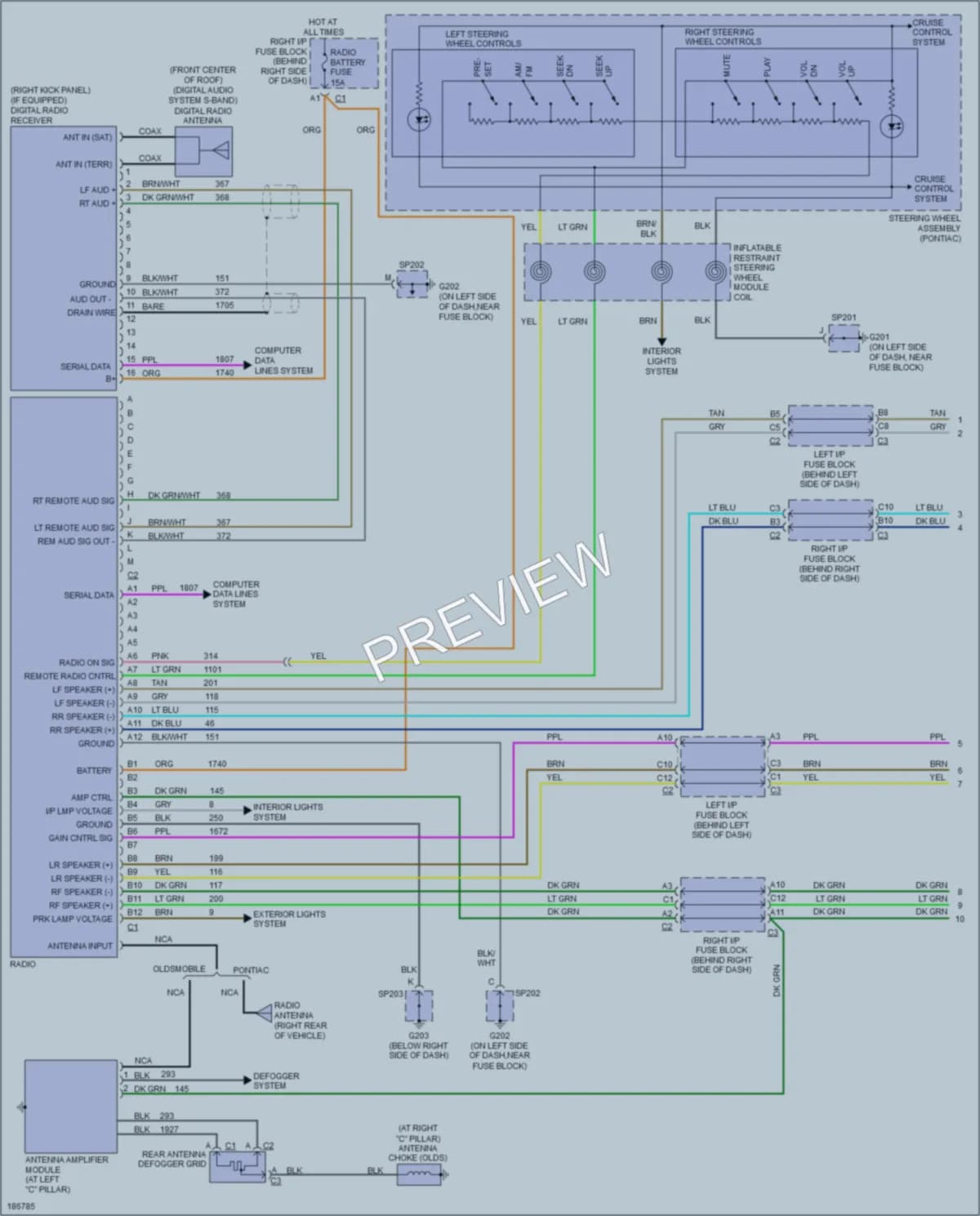 2004 Pontiac GrandAm Radio wiring diagram preview