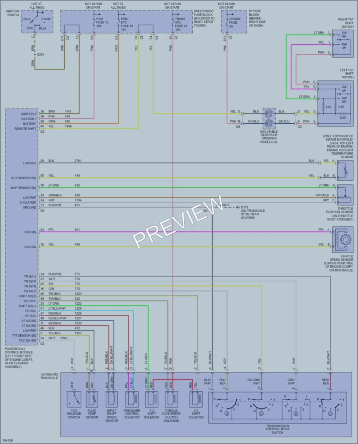 2004 Pontiac GrandPrix Transmission wiring diagram preview