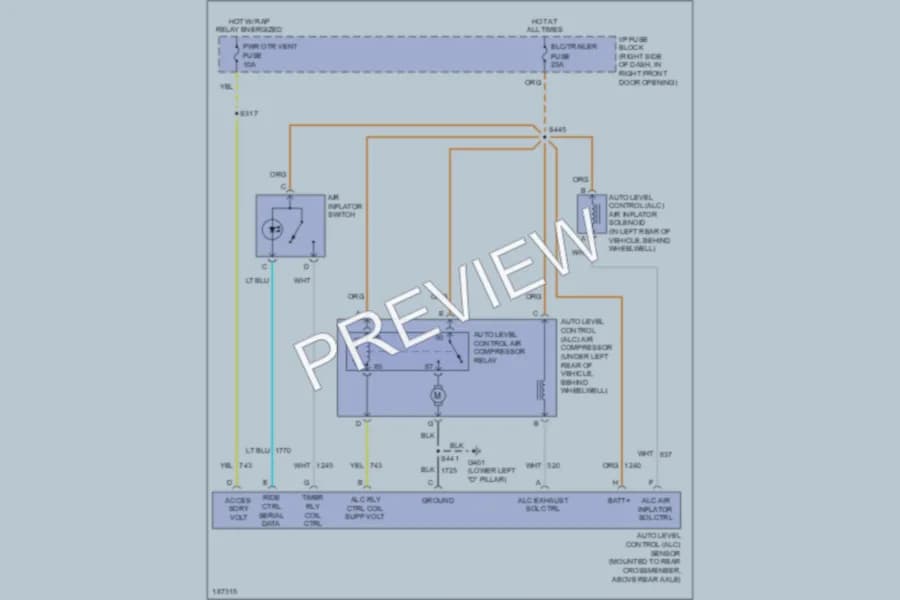 2004 Pontiac Montana Electronic Suspension wiring diagram preview