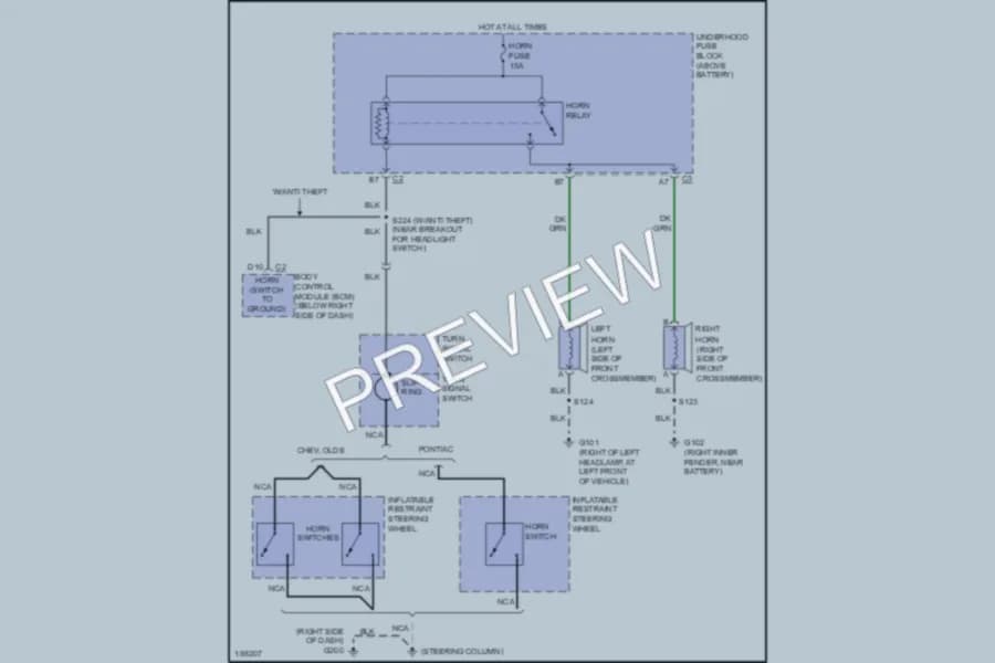 2004 Pontiac Montana Horn wiring diagram preview