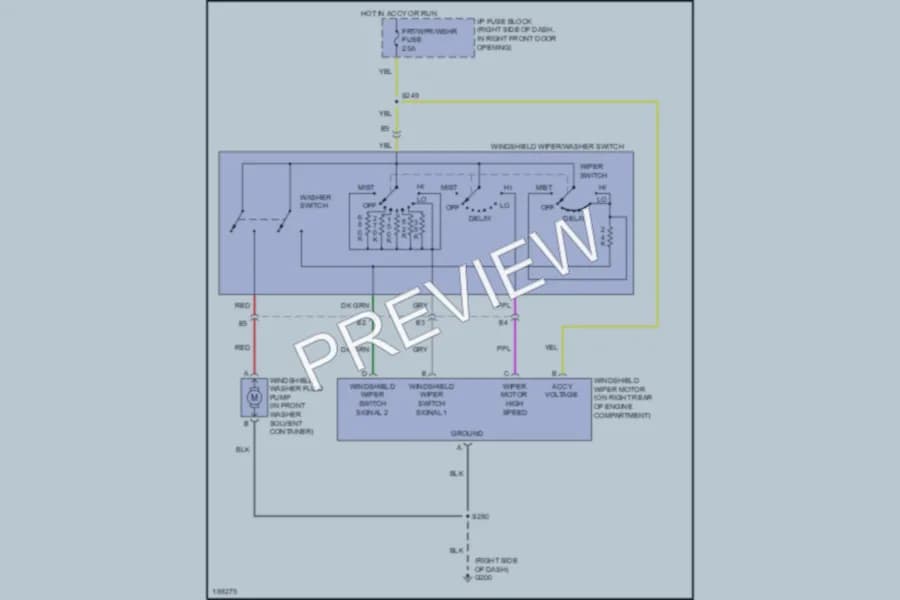 2004 Pontiac Montana Wiper Washer wiring diagram preview