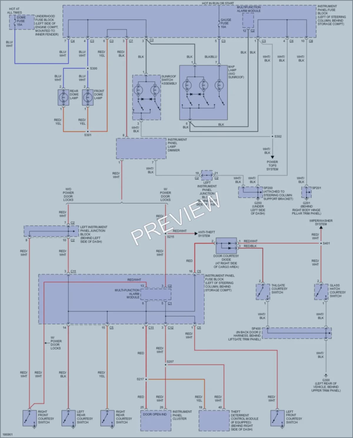 2004 Pontiac Vibe Interior Lights wiring diagram preview