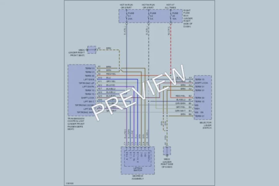 2004 Porsche Cayenne Shift Interlock wiring diagram preview